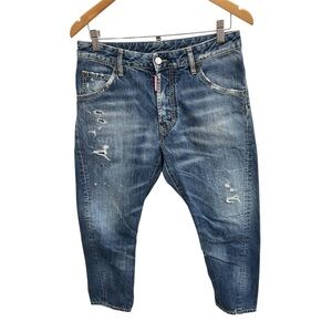 Dsquared2 Kenny Cropped Jean Blue Distressed